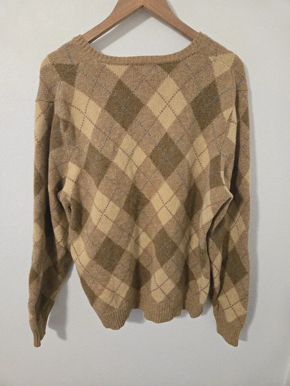 Polo Golf Ralph Lauren Argyle Lambs Wools Sweater Mens XL V Neck